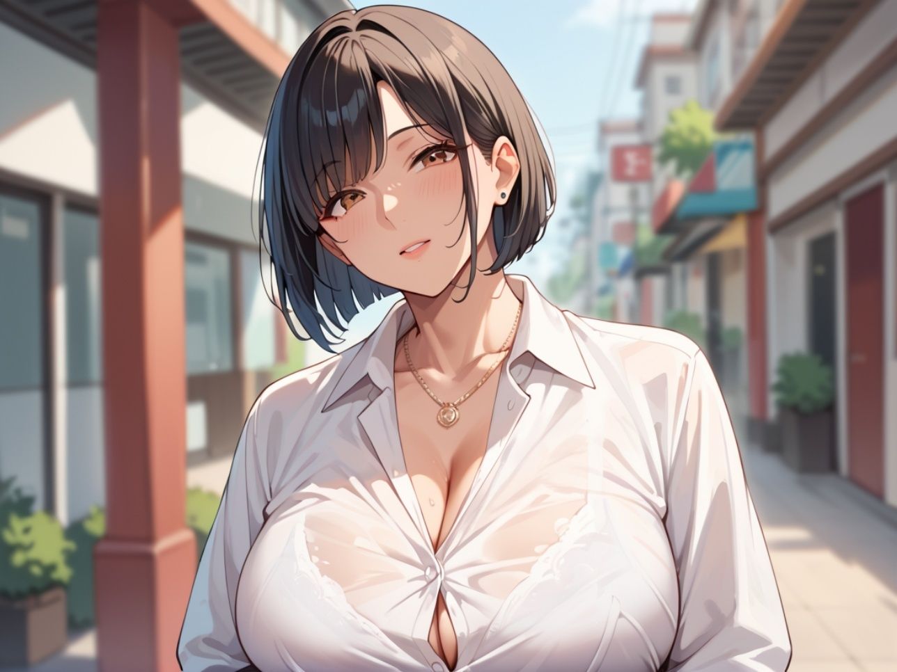 サンプル画像1:公共の場で愛液を垂らしながら快楽に堕ちるデカ尻ママさん(シェルアンドハウンド) [d_525979]