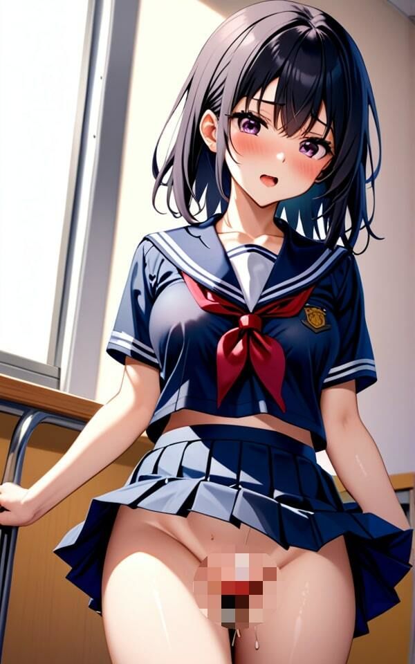 サンプル画像2:可愛いギャルのセーラー服コスプレ「まだ、着れるかな？」(ふわふわピンク) [d_526412]