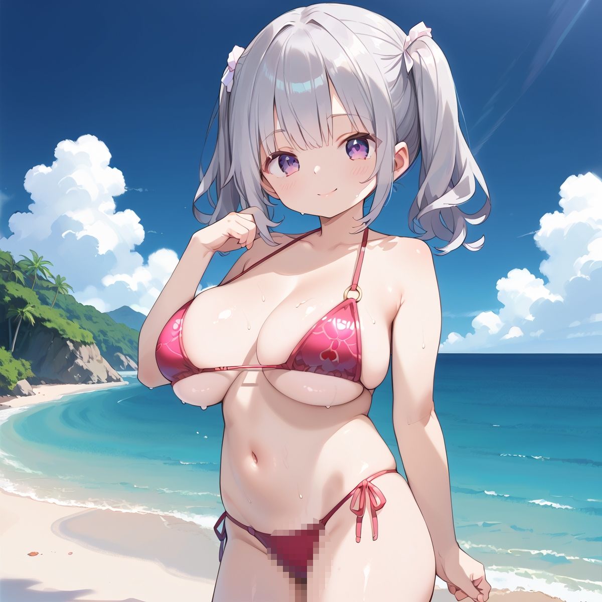 サンプル画像5:真夏のビーチはさながら彼女の独壇場！vol.7(しおあず) [d_526450]