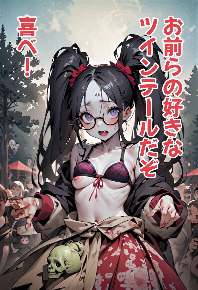 サンプル画像5:ゾンビオデコメガネちゃんと闇テーマパークでデート 巨乳・緑バージョン編(コーンパン) [d_526457]