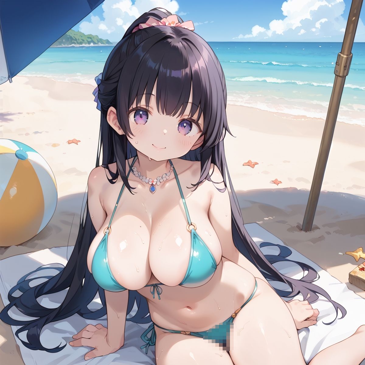 サンプル画像1:真夏のビーチはさながら彼女の独壇場！vol.10(しおあず) [d_526643]