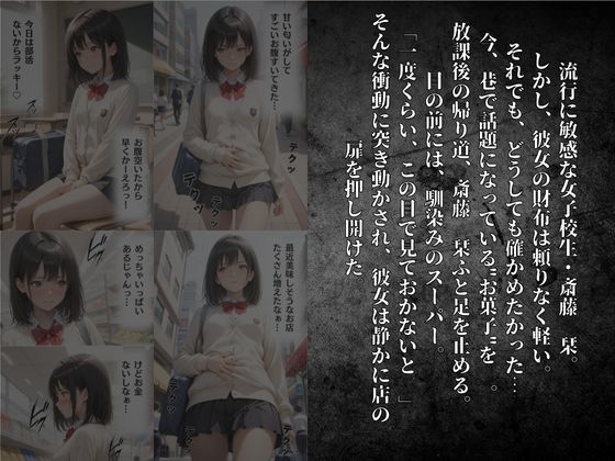 サンプル画像3:万引きで捕まったスーパーで店長から「通報しないであげるから…」と身体中をセクハラされ店員たちに強●中出し輪●されてしまう女子校生！(オーガニック) [d_526796]