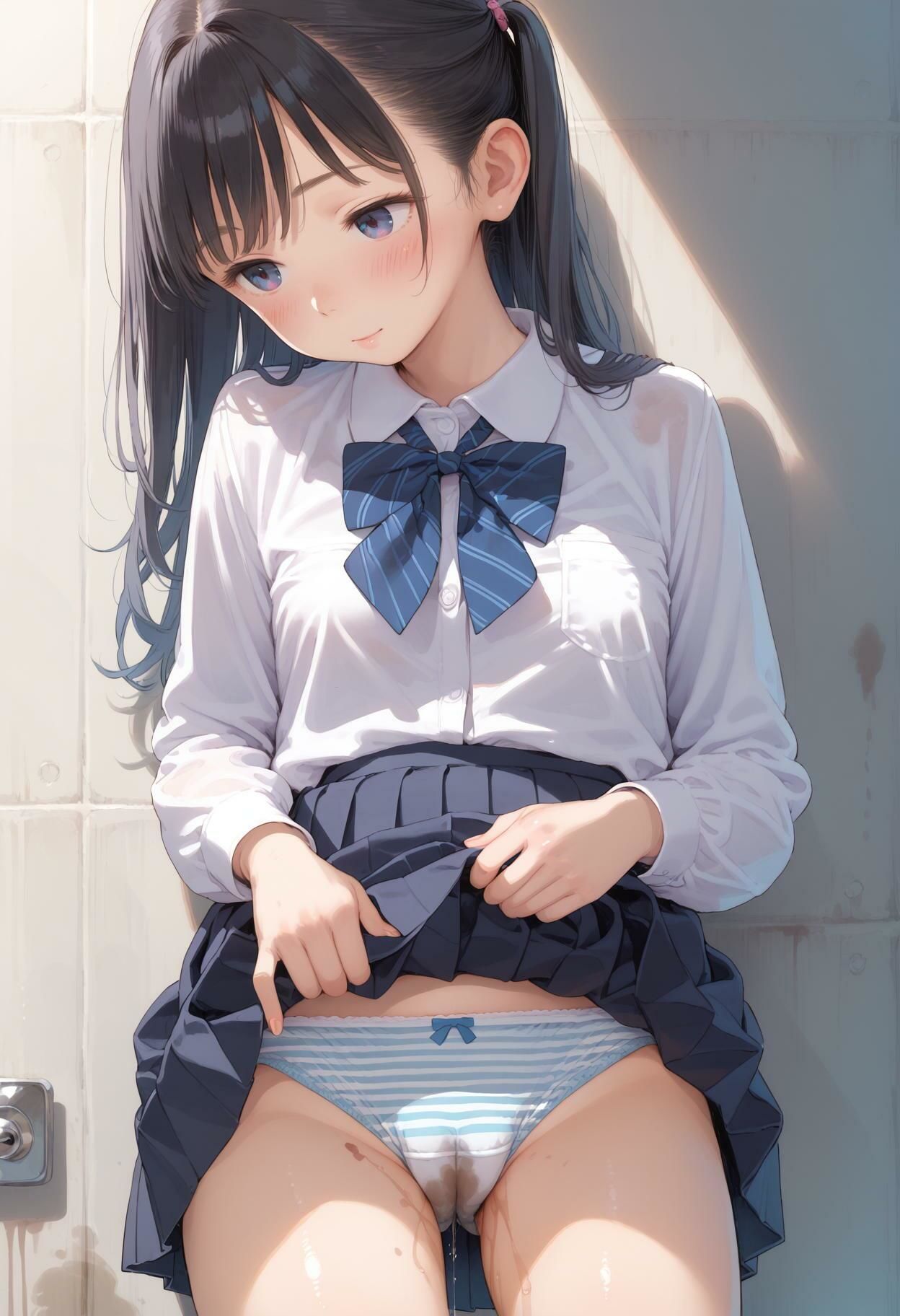 サンプル画像2:【女子校生の汚パンティ】オシッコマン汁染みつき(AI_Shiteru) [d_526832]