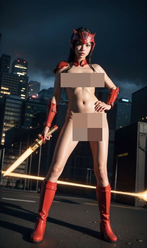 サンプル画像2:戦隊レッドの写真を見ていたら 突然タイムリープ！？  異世界でビッチ女が 戦隊レッドとしてエロを武器に 戦った結果(タルタル) [d_526903]