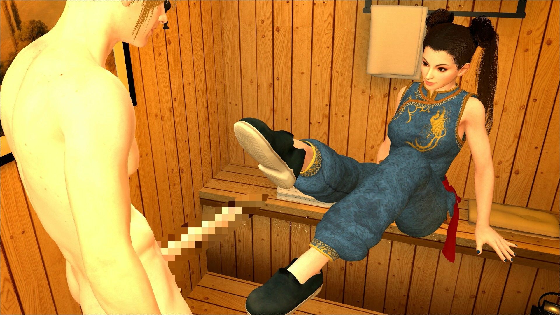 サンプル画像1:【ROMV251】【5分以上】バーチャファイターのパイとFF7クラウドのサウナセックス「あついーーーー！」(ローズ志向) [d_526969]