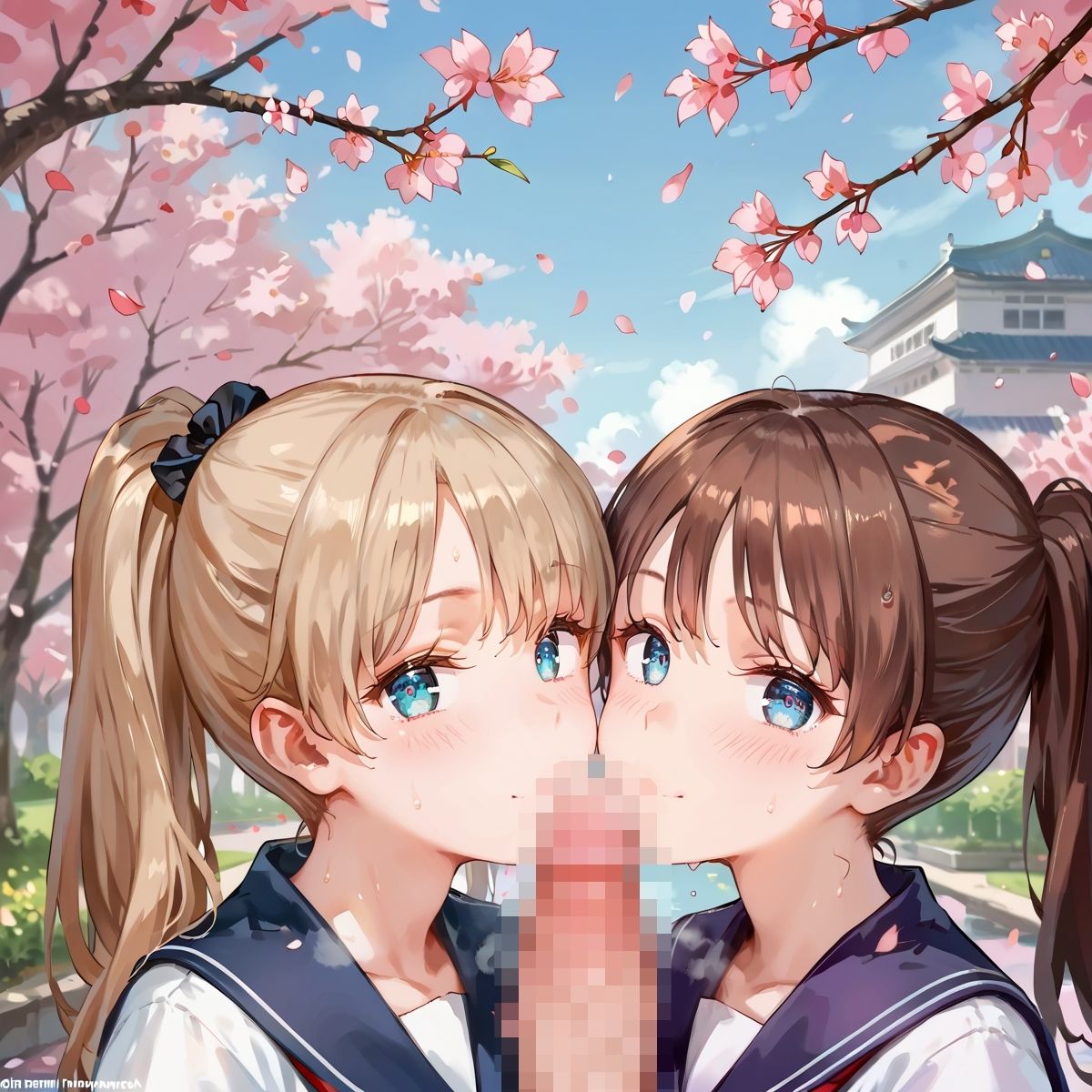 サンプル画像4:性欲満開！桜の下で巨乳女学生に大量中出し第三集(癒しエロっち) [d_527059]