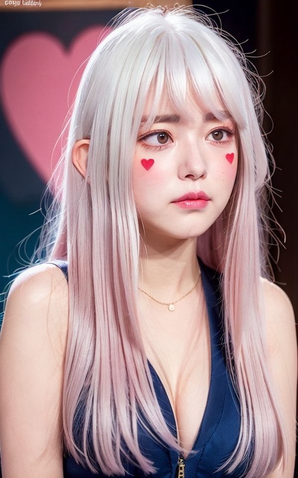 AI美女写真集┃銀髪な処女の女性の画像1