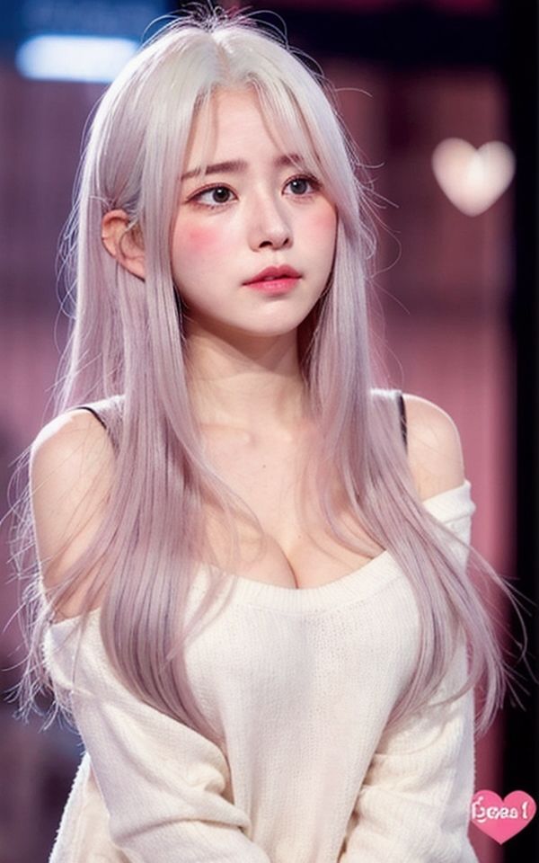 AI美女写真集┃銀髪な処女の女性の画像3