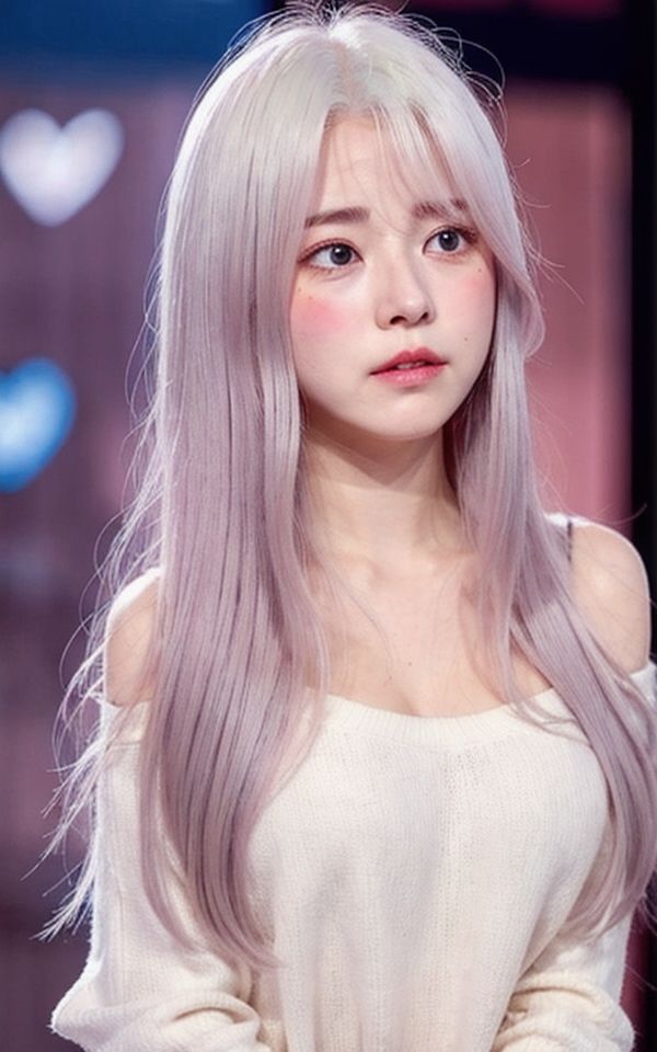 AI美女写真集┃銀髪な処女の女性の画像8