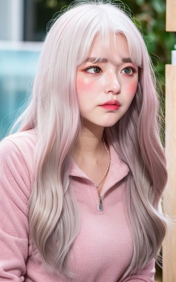 AI美女写真集┃銀髪な処女の女性の画像9