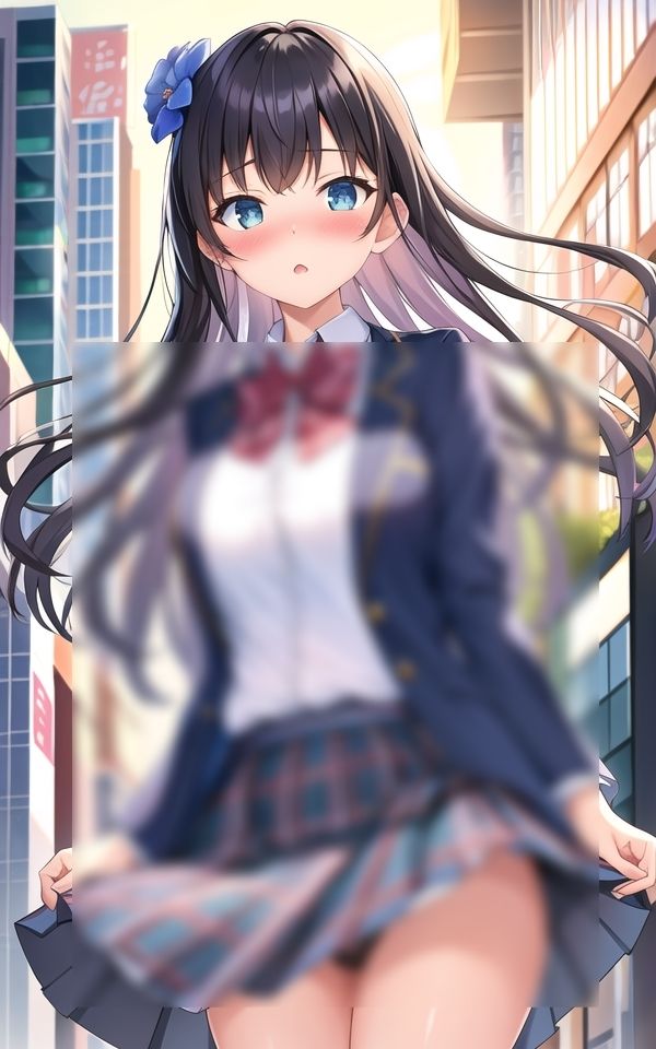 サンプル画像1:恥じらいの風チラ美少女(AI美女工房) [d_527354]