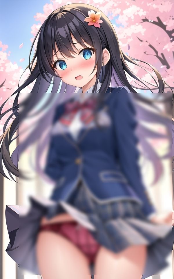 サンプル画像3:恥じらいの風チラ美少女(AI美女工房) [d_527354]