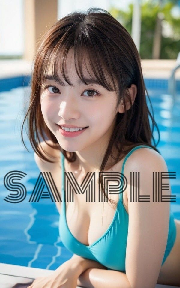 サンプル画像1:アイドル級プールサイド美少女(アイドル級AI) [d_527471]