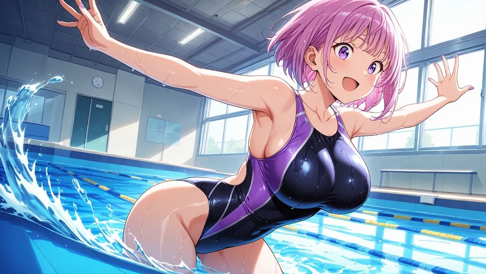 サンプル画像6:ショート＆ボブの巨乳水泳部員を新任コーチが調教交尾【4K】【FANZA専売】(ニート印刷所) [d_527560]