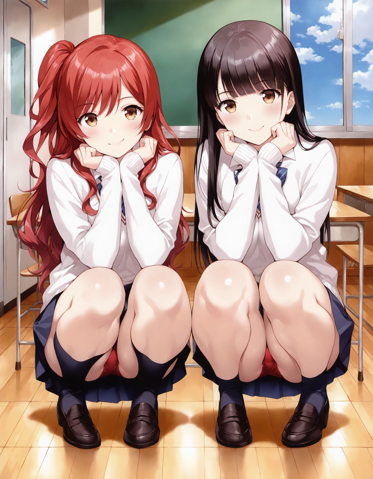 サンプル画像5:制服女子のしゃがみパンチラ2(D.P.H.) [d_527701]