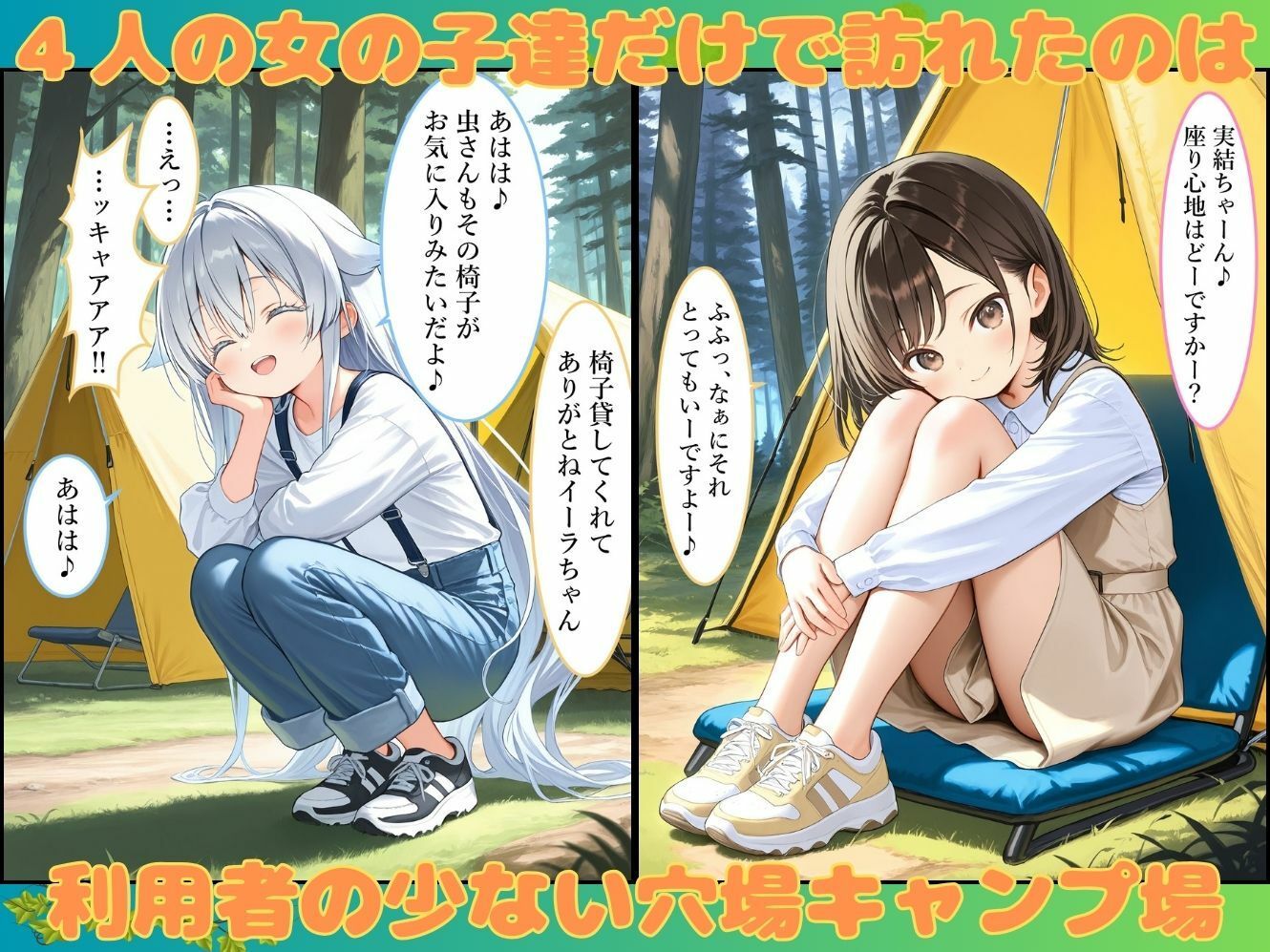 サンプル画像2:仲良し4人とキケンなキャンプ場(むほー地帯) [d_527819]