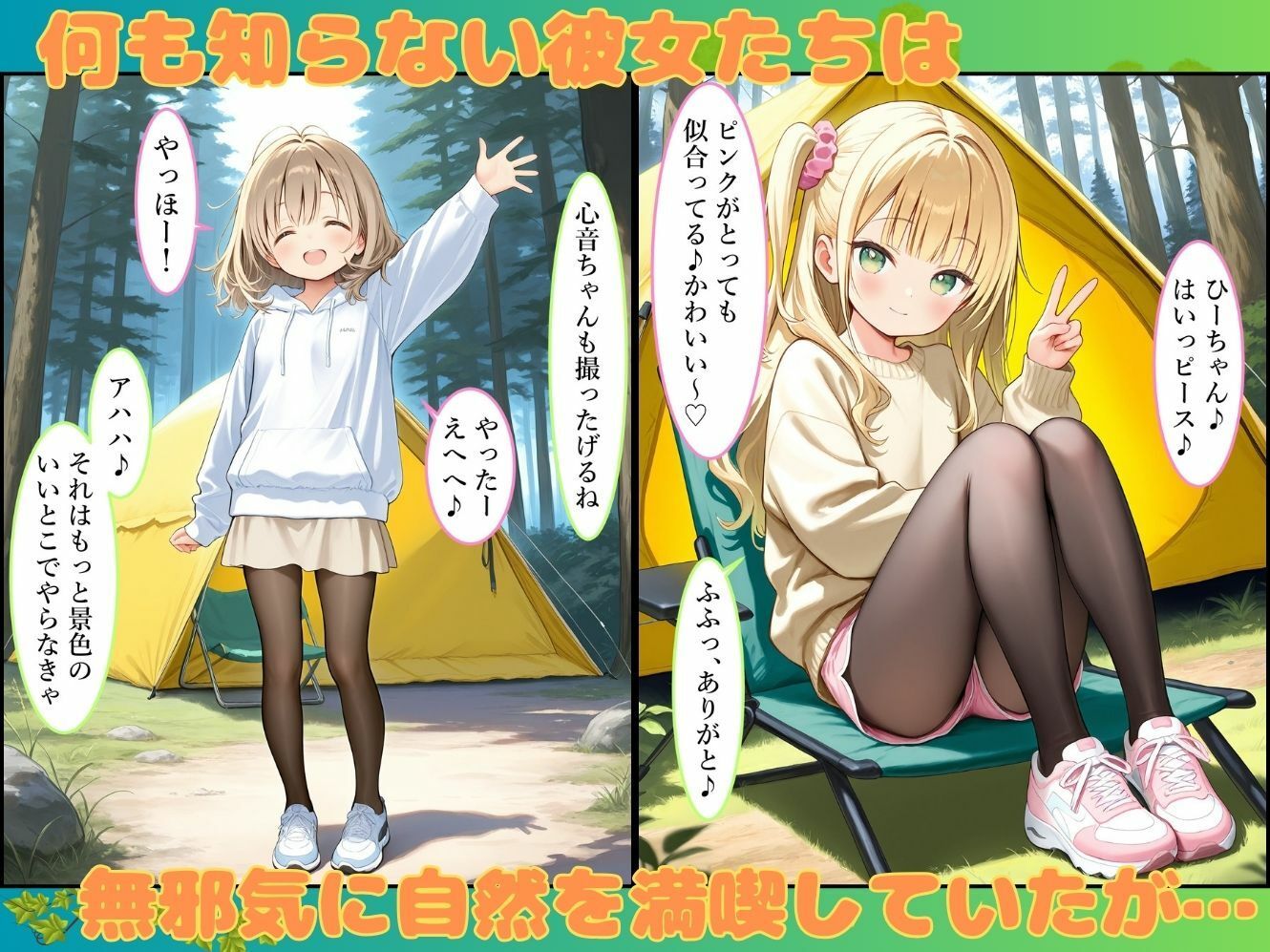 サンプル画像3:仲良し4人とキケンなキャンプ場(むほー地帯) [d_527819]