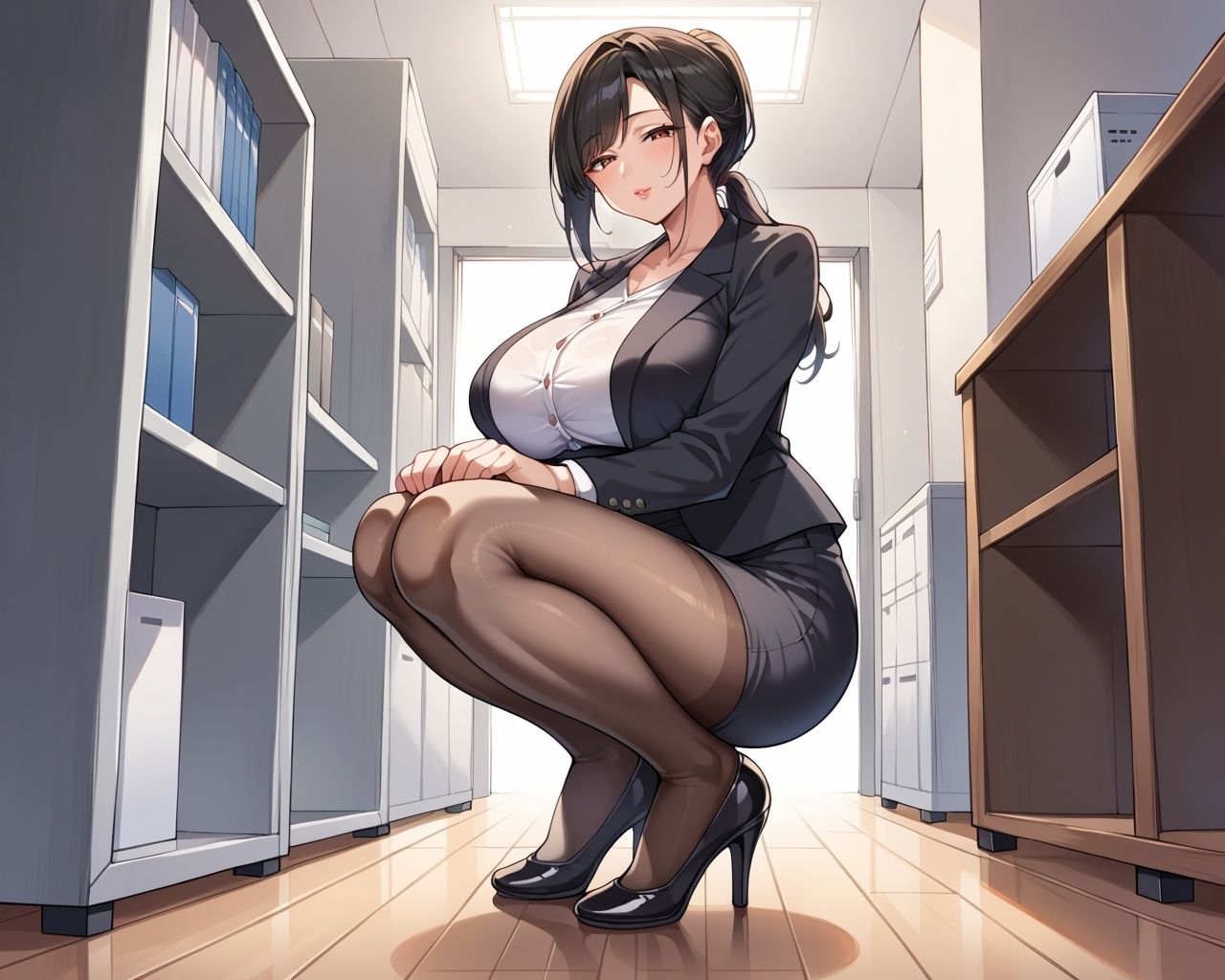 サンプル画像2:爆乳人妻上司がいきなり脱いで生ハメSEXに誘ってきたので孕むまで犯した話(ろんどんぷりん) [d_527835]