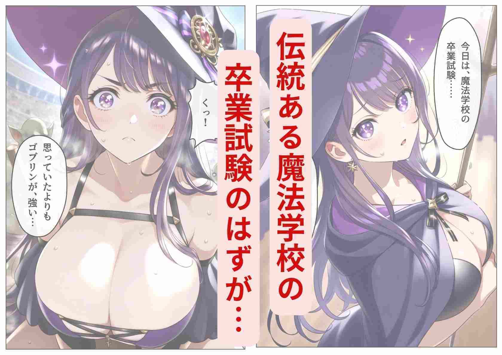 サンプル画像1:【セリフつき】異世界魔法学校の爆乳処女たちが、罠にハメられゴブリンの苗床に(シコリの森) [d_528027]