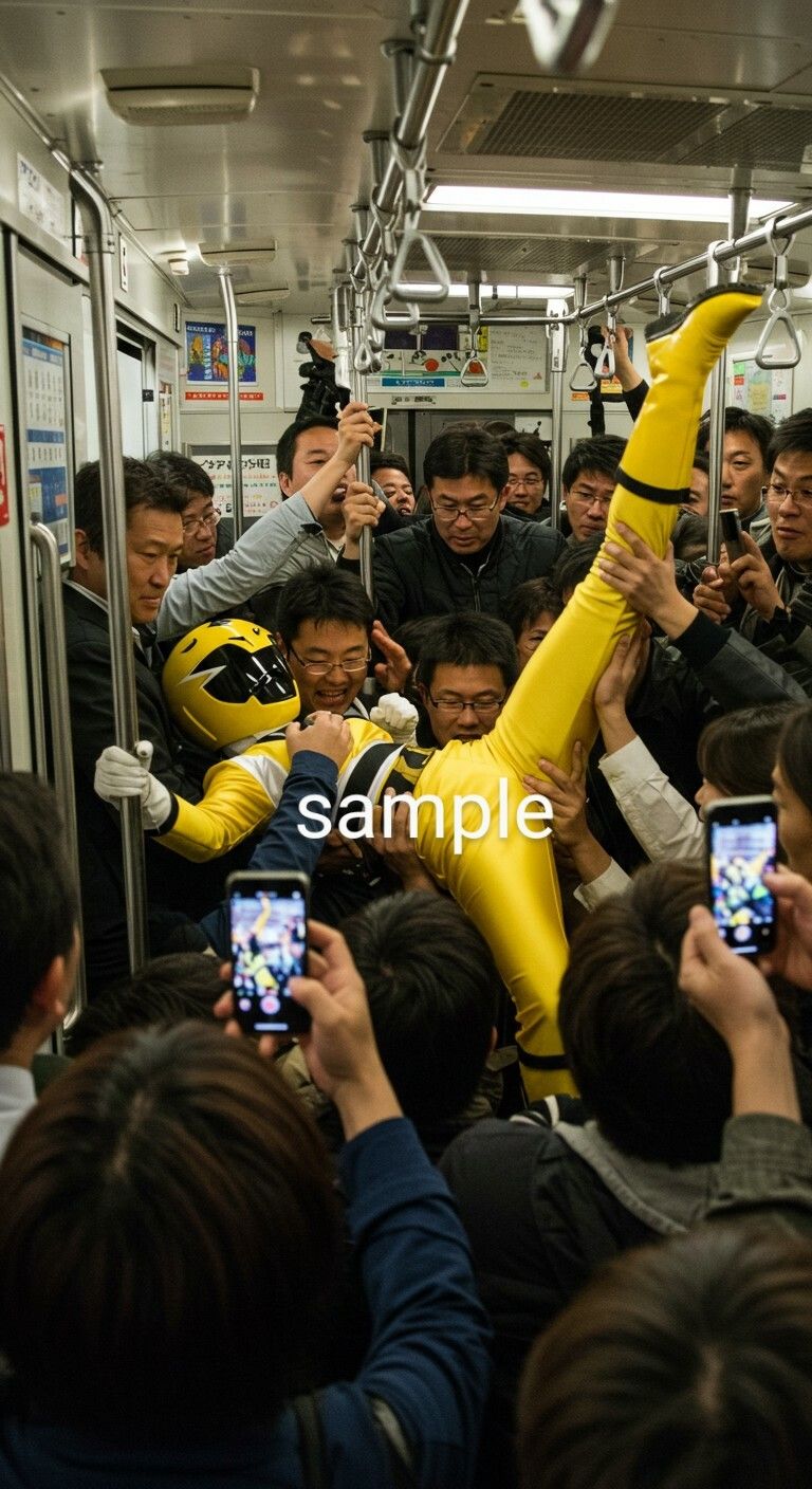 サンプル画像2:戦隊イエロー脱がされ＆もみくちゃ地獄！(リアルでおバカな羞恥シチュエーション製作所) [d_528038]