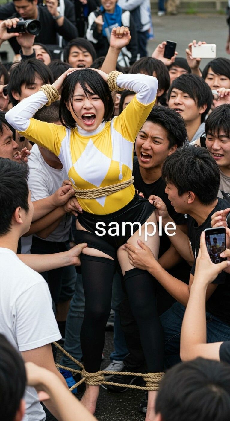 サンプル画像3:戦隊イエロー脱がされ＆もみくちゃ地獄！(リアルでおバカな羞恥シチュエーション製作所) [d_528038]