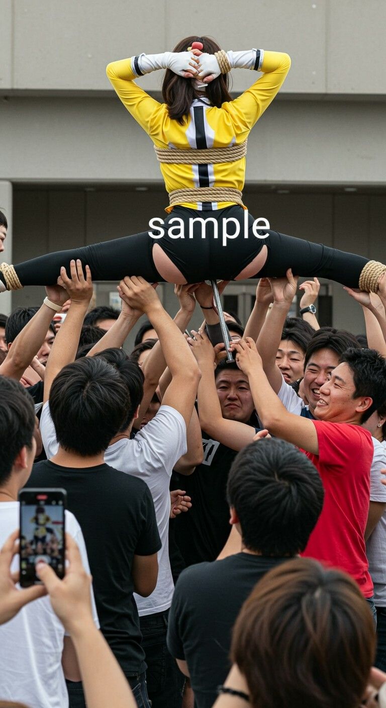 サンプル画像4:戦隊イエロー脱がされ＆もみくちゃ地獄！(リアルでおバカな羞恥シチュエーション製作所) [d_528038]