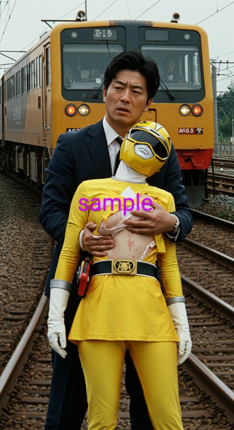 サンプル画像5:戦隊イエロー脱がされ＆もみくちゃ地獄！(リアルでおバカな羞恥シチュエーション製作所) [d_528038]