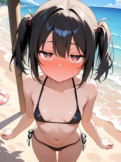 サンプル画像2:ジト目の美少女とビーチで！(にょすらもっち) [d_528245]