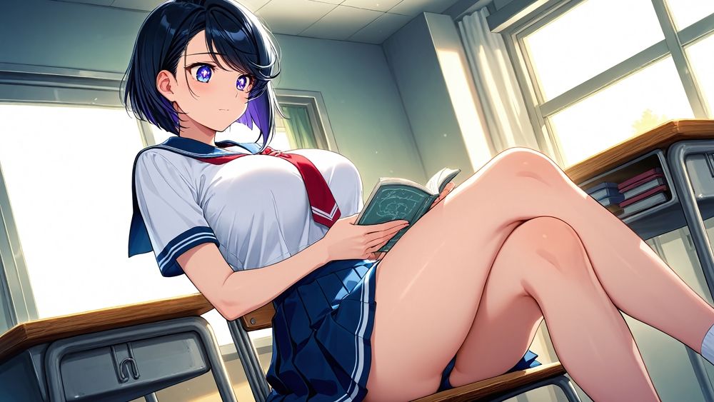 サンプル画像5:黒髪ボブ先輩＆金髪後輩の巨乳水泳部員が新任コーチと種付け交尾【4K】【FANZA専売】(ニート印刷所) [d_528276]