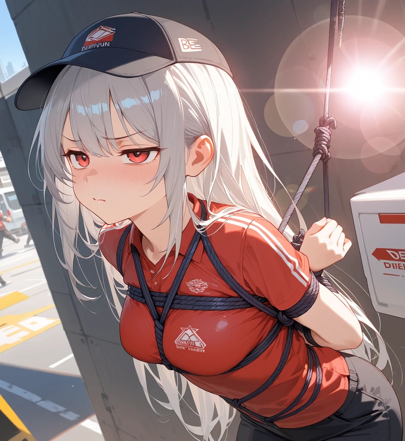 サンプル画像5:緊縛調教！ジト目で温厚な女の子を縛ってSM狂いさせてたい！外出露出でカメラ撮影会SMイラスト188枚(あい  SMサークル) [d_528518]