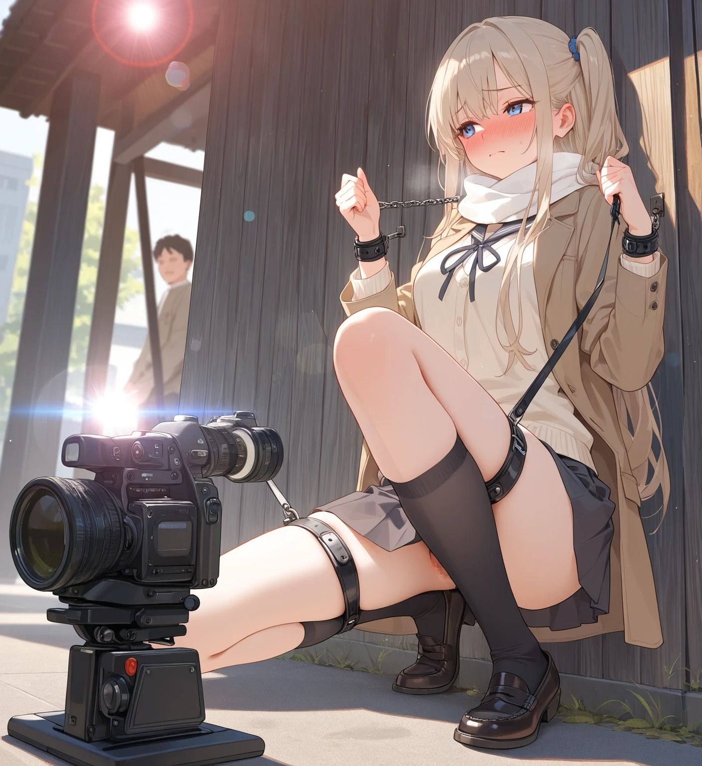 サンプル画像6:緊縛調教！ジト目で温厚な女の子を縛ってSM狂いさせてたい！外出露出でカメラ撮影会SMイラスト188枚(あい  SMサークル) [d_528518]