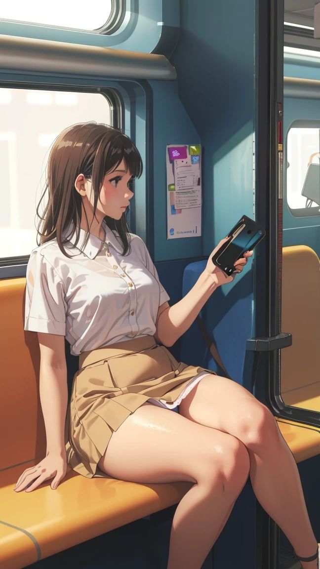 サンプル画像3:電車内の秘め事VOL2(きれいなAIお姉さん) [d_528531]