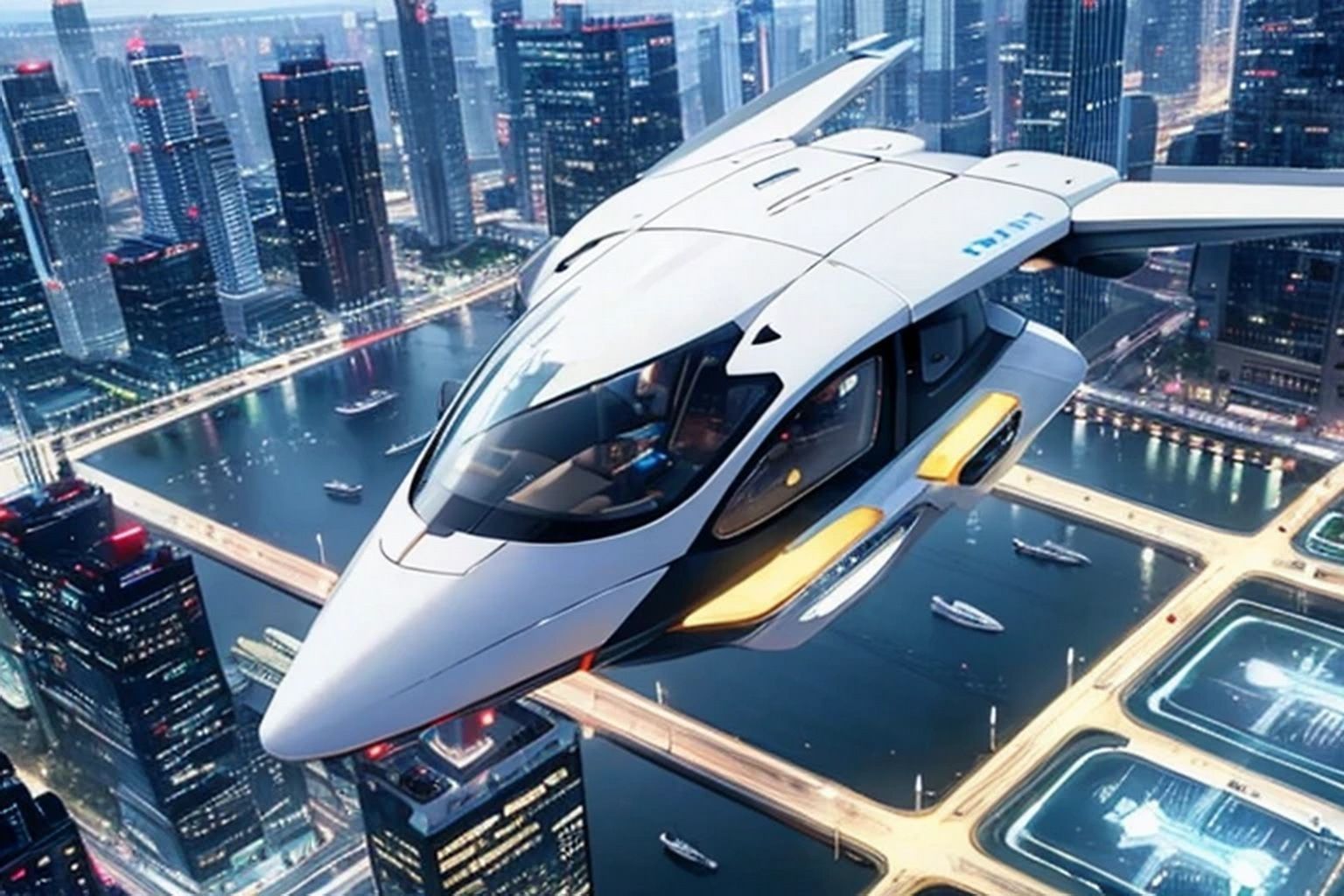 サンプル画像3:未来都市  背景素材(豊川内角) [d_528627]