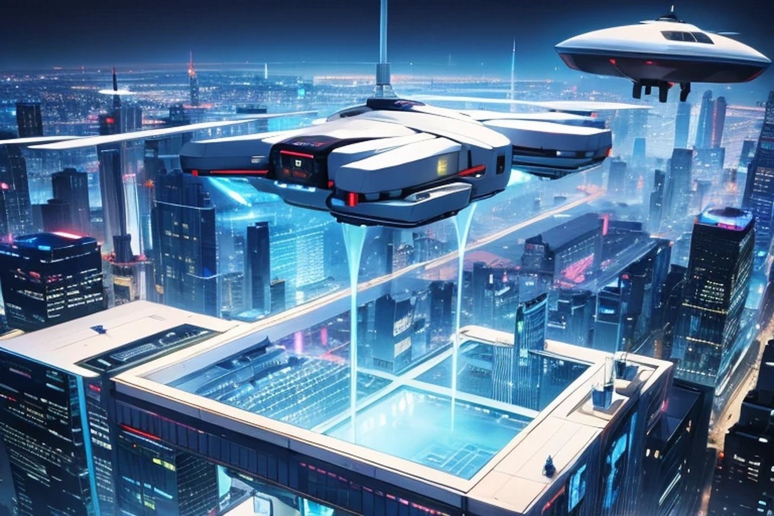 サンプル画像5:未来都市  背景素材(豊川内角) [d_528627]