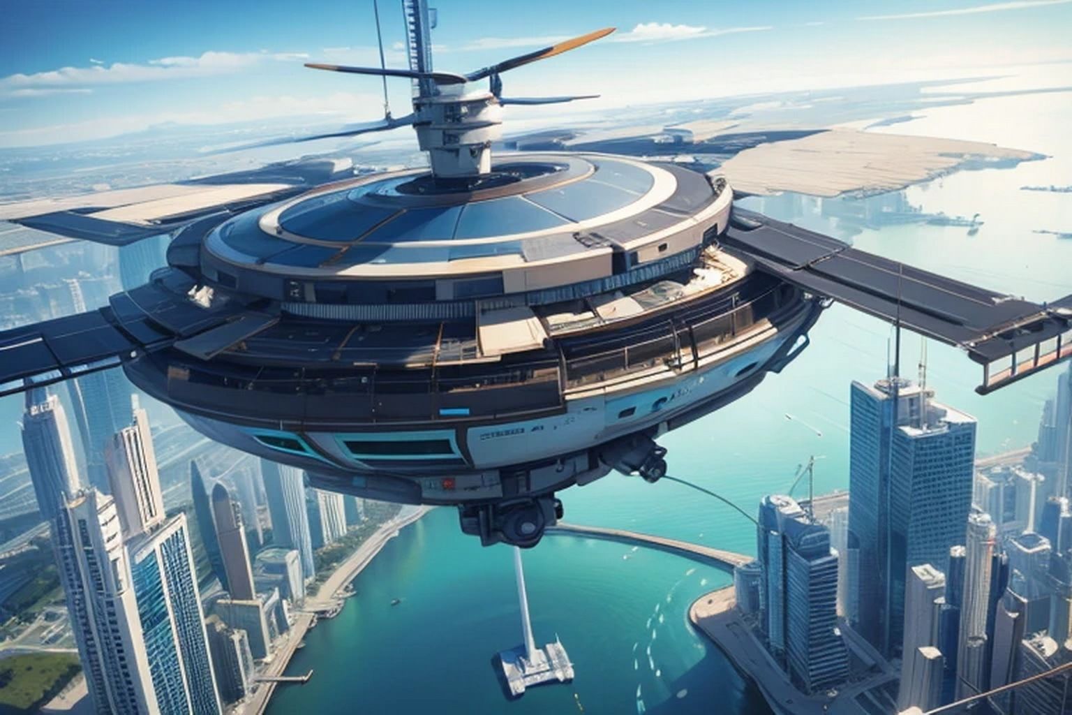 サンプル画像6:未来都市  背景素材(豊川内角) [d_528627]