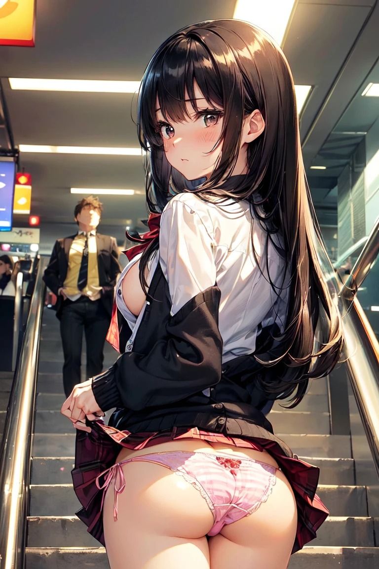 サンプル画像1:ミニスカ階段パンチラ美少女VOL4(きれいなAIお姉さん) [d_528650]