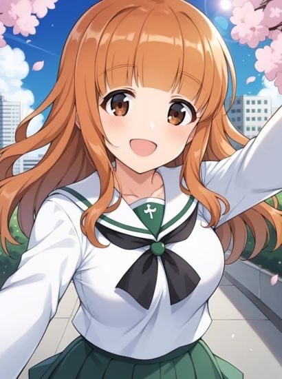 サンプル画像1:ガールズ＆パンツァーの武部沙織から送られてきた自撮り写真(自撮りサークル  イカスミ工房) [d_529134]