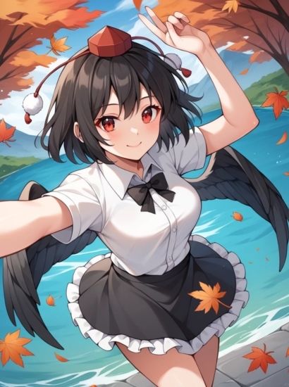 サンプル画像1:東方Projectの射命丸文から送られてきた自撮り写真2(自撮りサークル  イカスミ工房) [d_529150]