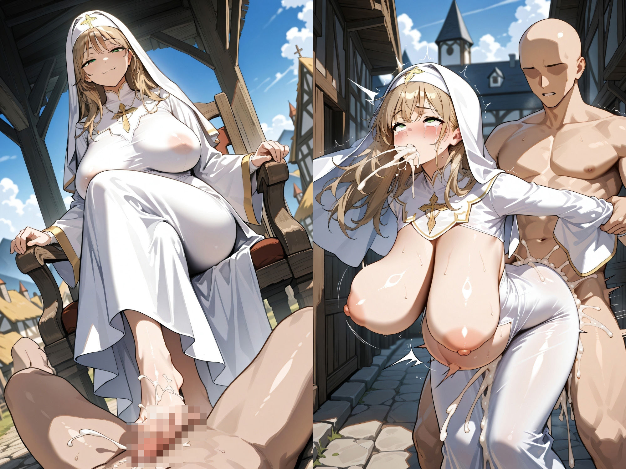 サンプル画像3:シスター少女の淫乱伝教活(AI美少女呪術師) [d_529892]