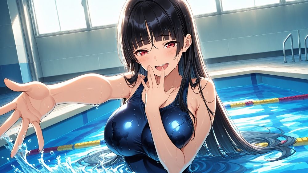 サンプル画像4:新任教師が黒髪巨乳＆茶髪ちっぱい美少女のスク水を染めてイク【4K】【FANZA専売】(ニート印刷所) [d_529974]