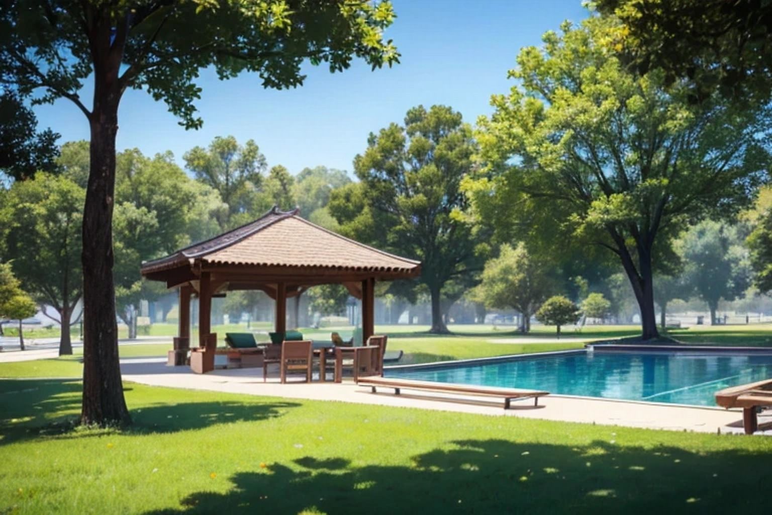 サンプル画像1:公園・庭園  背景素材(豊川内角) [d_530243]