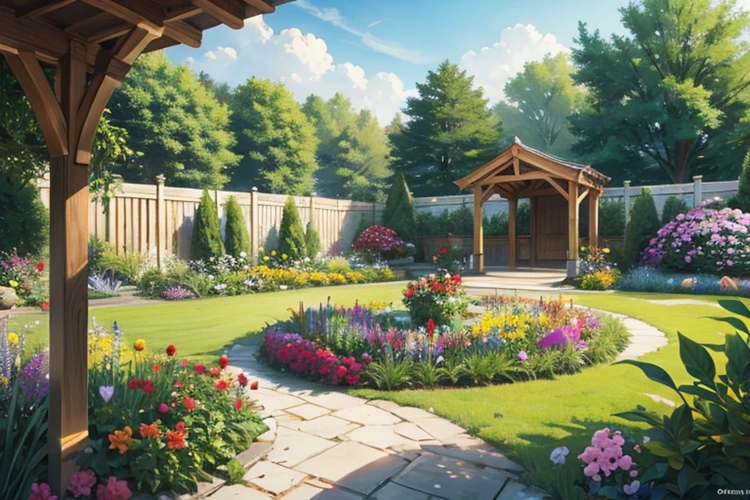 サンプル画像2:公園・庭園  背景素材(豊川内角) [d_530243]