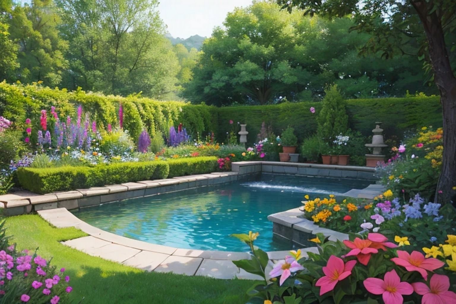 サンプル画像5:公園・庭園  背景素材(豊川内角) [d_530243]