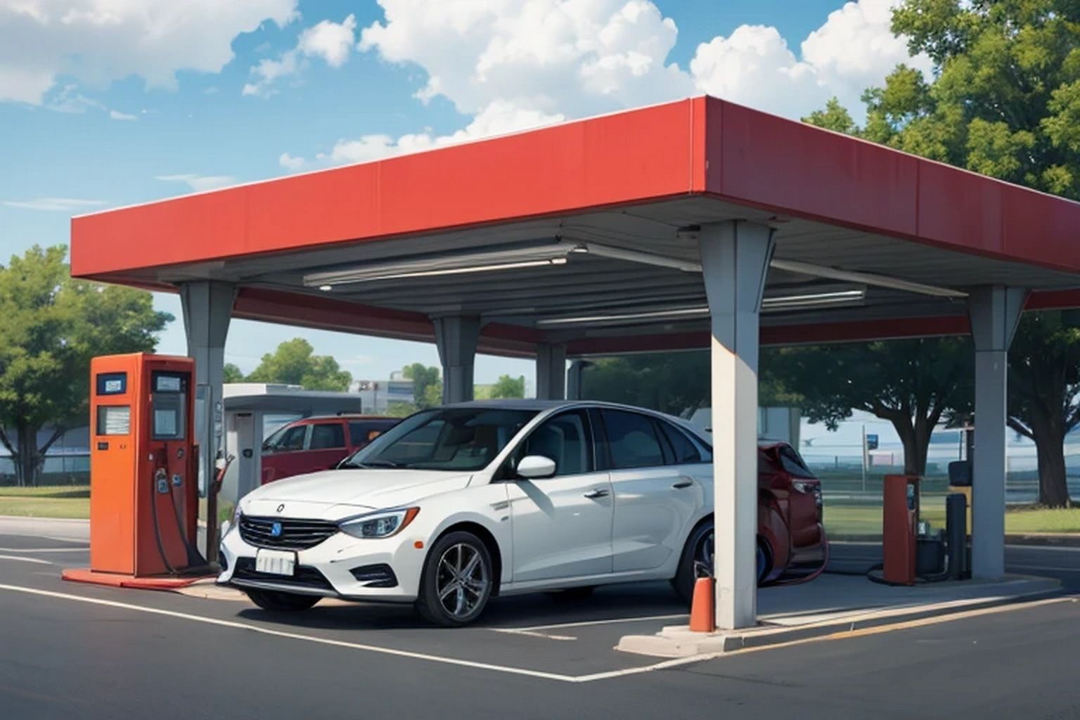 サンプル画像1:ガソリンスタンド  素材(豊川内角) [d_530248]