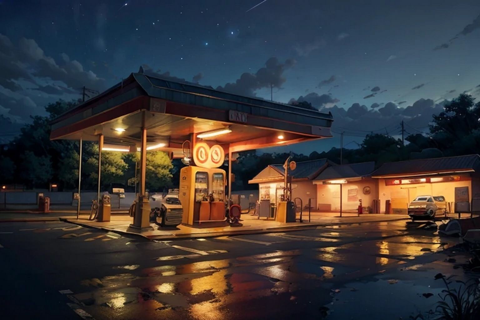 サンプル画像2:ガソリンスタンド  素材(豊川内角) [d_530248]