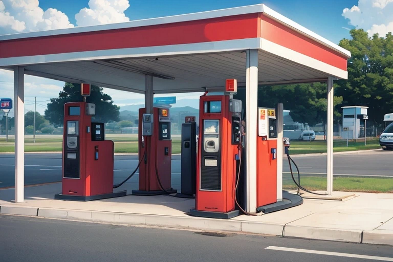 サンプル画像3:ガソリンスタンド  素材(豊川内角) [d_530248]