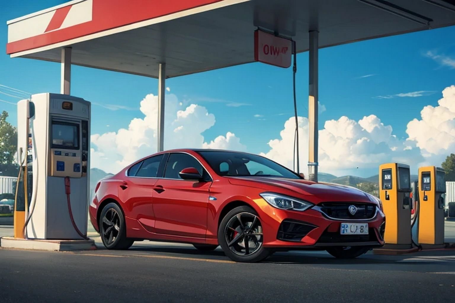 サンプル画像5:ガソリンスタンド  素材(豊川内角) [d_530248]