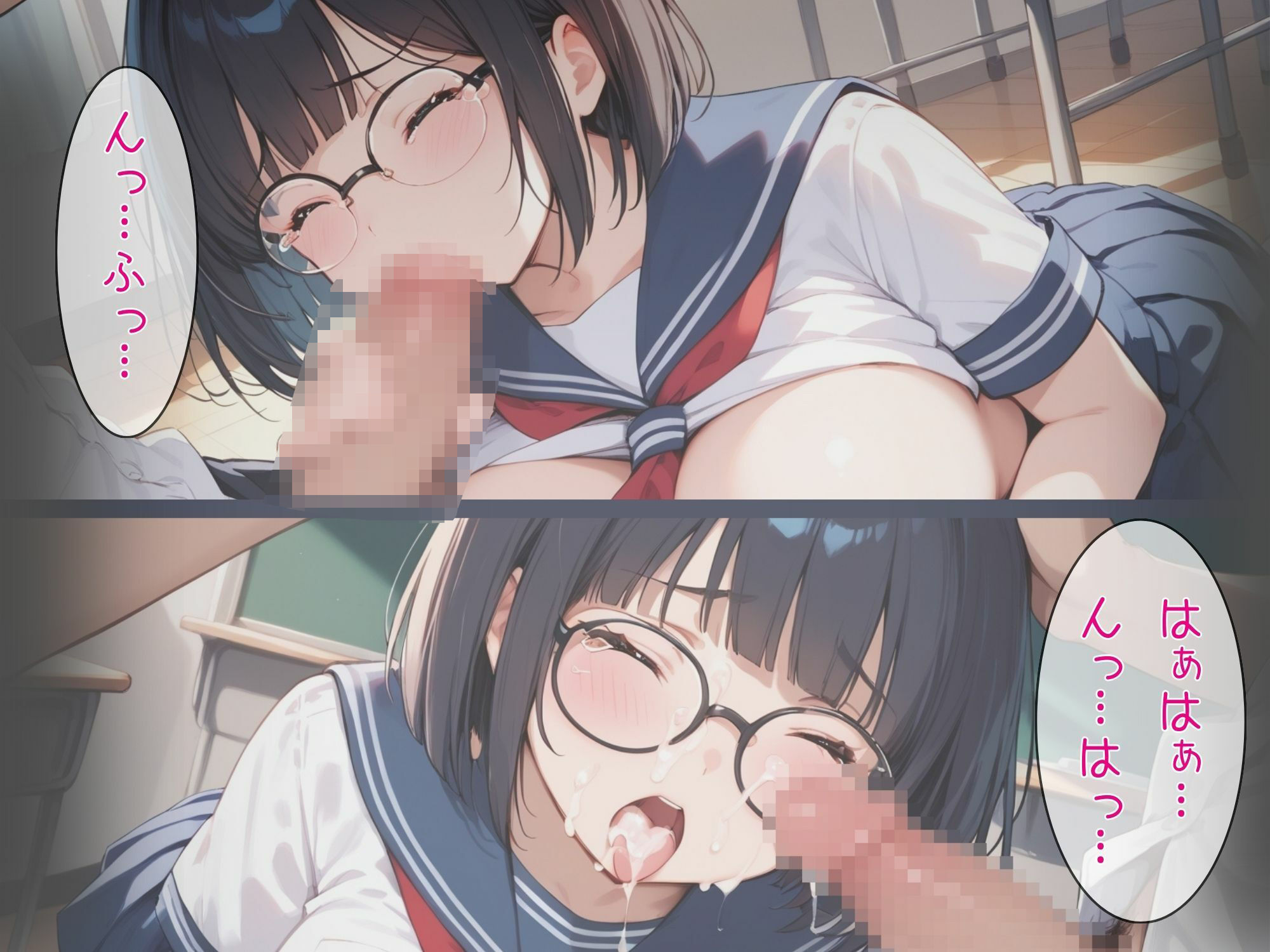 サンプル画像5:地味系巨乳図書委員が男子生徒の集団追撃ピストンで孕ませ腹ボテSEX(みるくさんど) [d_530252]