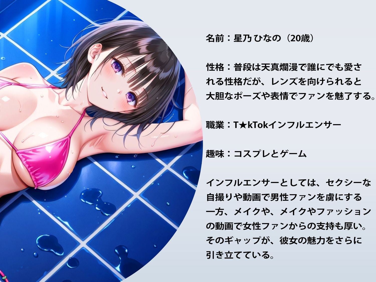 サンプル画像1:人攫師〜ナイトプールで撮影中のT★kTok女子を狂わせる(ティーチルーム) [d_531849]