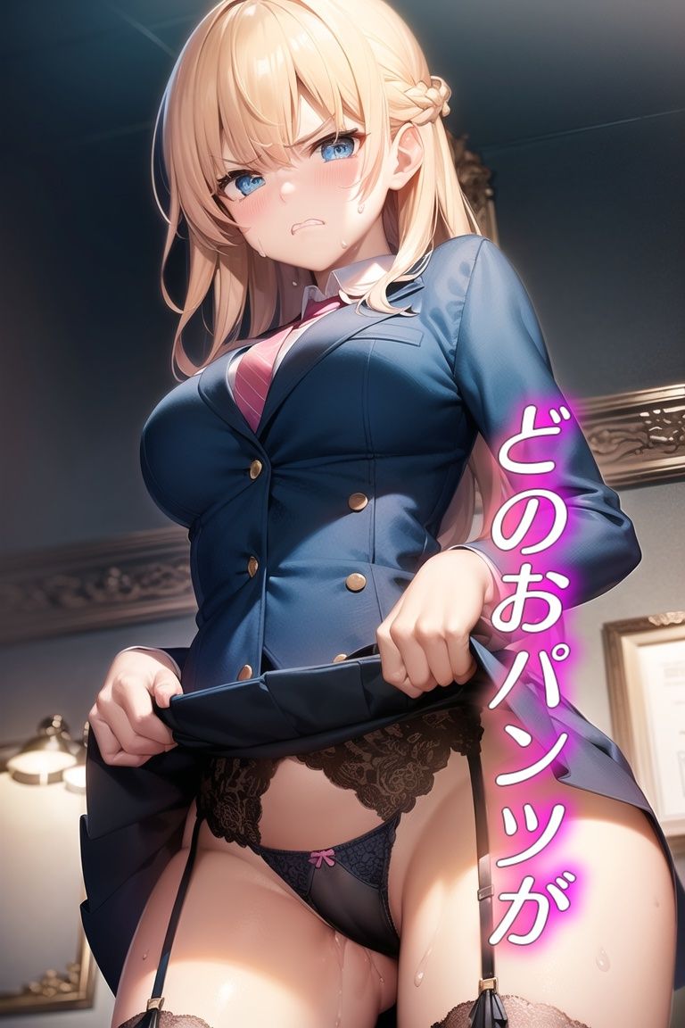 サンプル画像6:嫌な顔してパンツ見せてくる女の子〜秘書編〜(AIパンツ部) [d_531976]